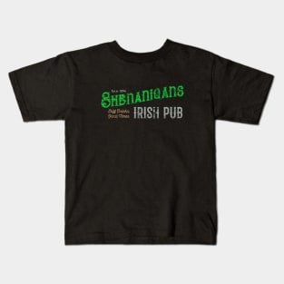 Shenanigans Irish Pub Bar Signage Kids T-Shirt